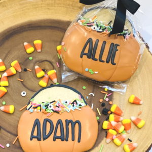 Personalized Pumpkin Bucket Cookie